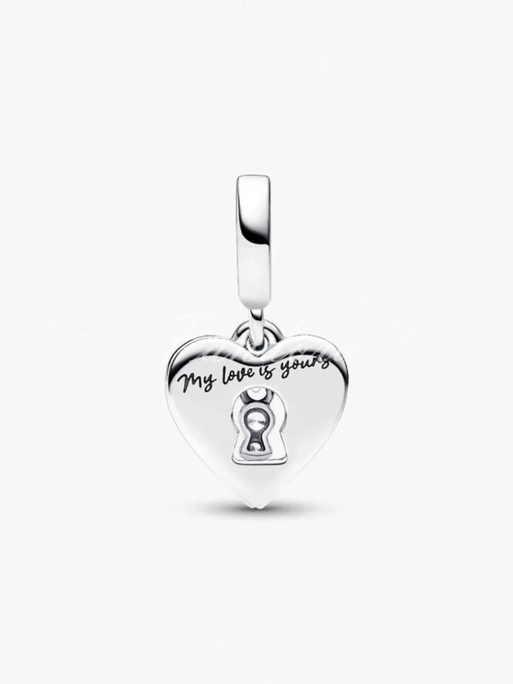 Pandora Red Heart & Keyhole Double Dangle Charm
